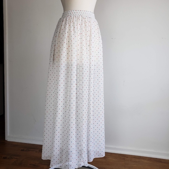 American Apparel Long Sheer Skirt w/ Polka Dots - Picture 2 of 5